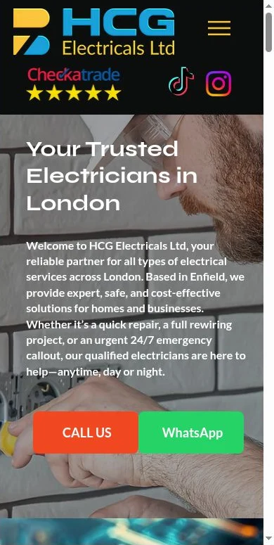 HCG Electricals Ltd — mobile website design