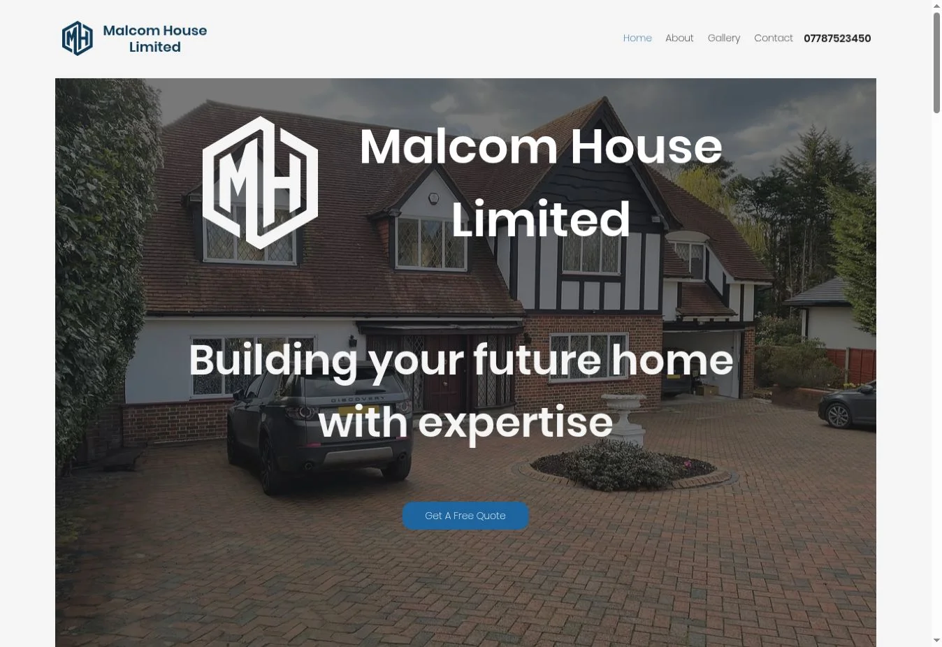 Malcom House Limited — desktop website design