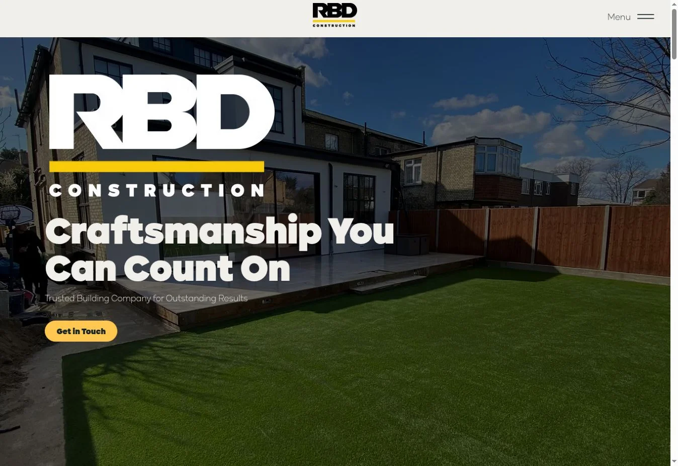 Rbd Construction — desktop website design