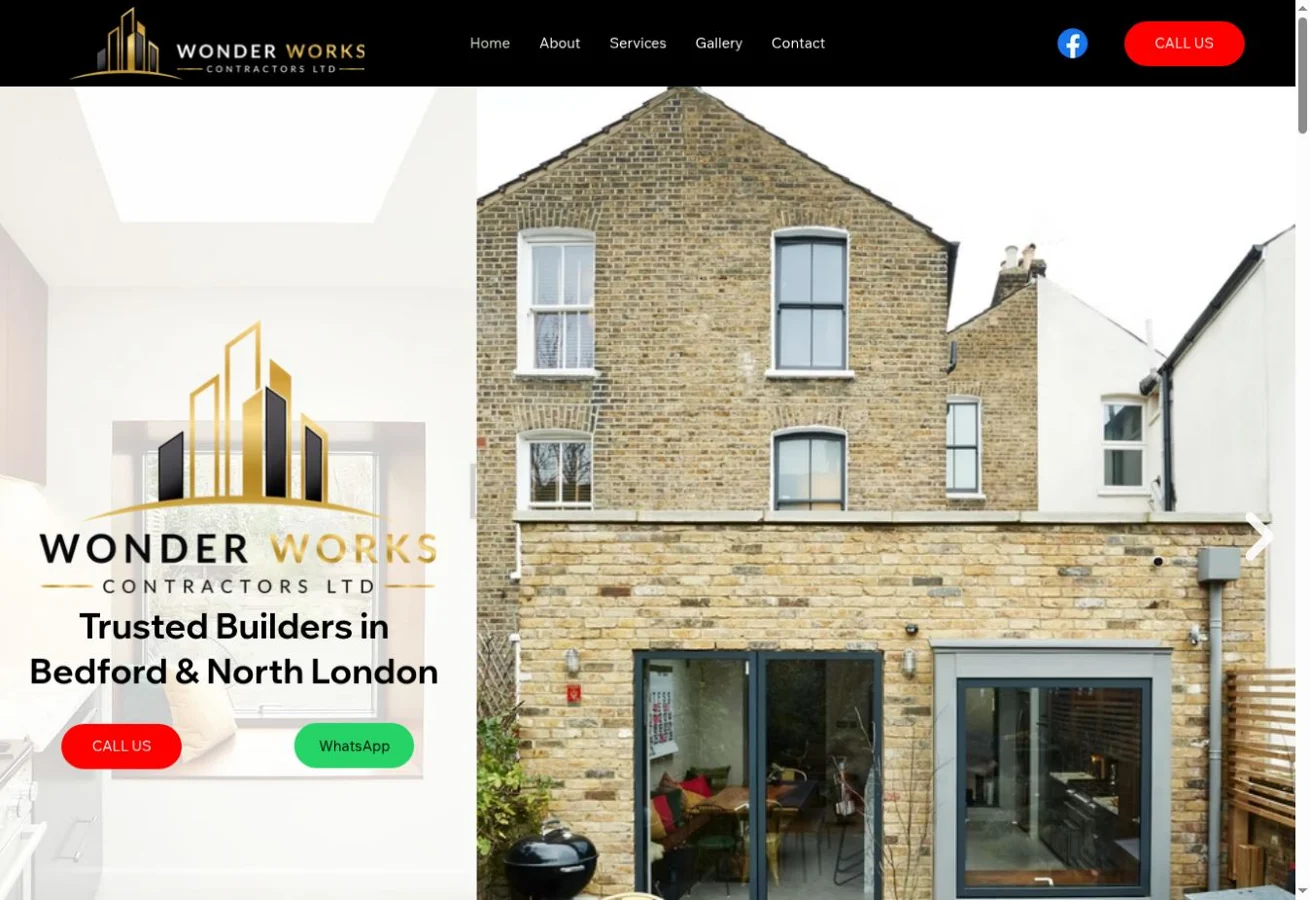 Wonder Works Contractors — desktop website design