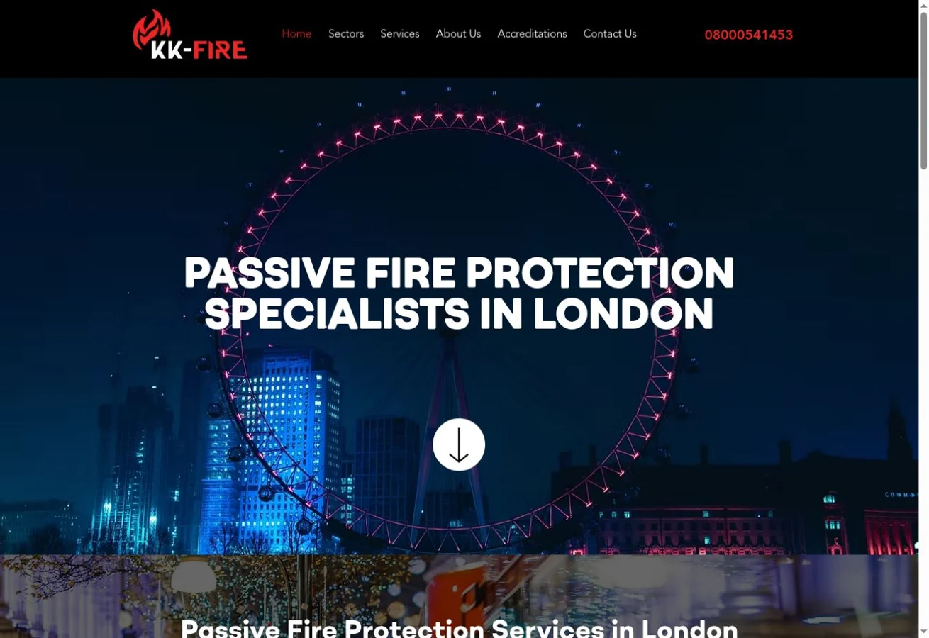KK Fire Ltd — desktop website design
