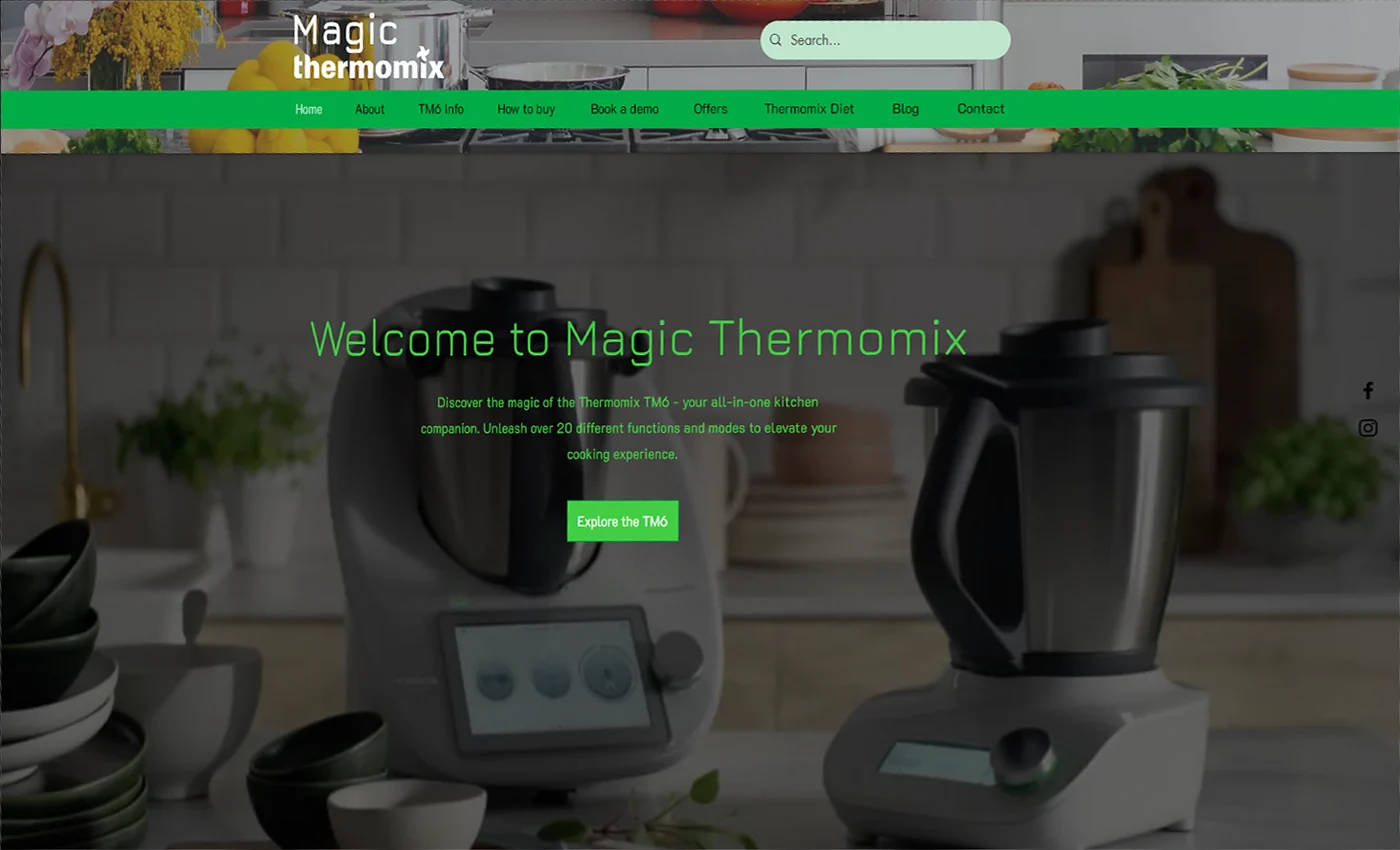 Magic Thermomix — desktop website design