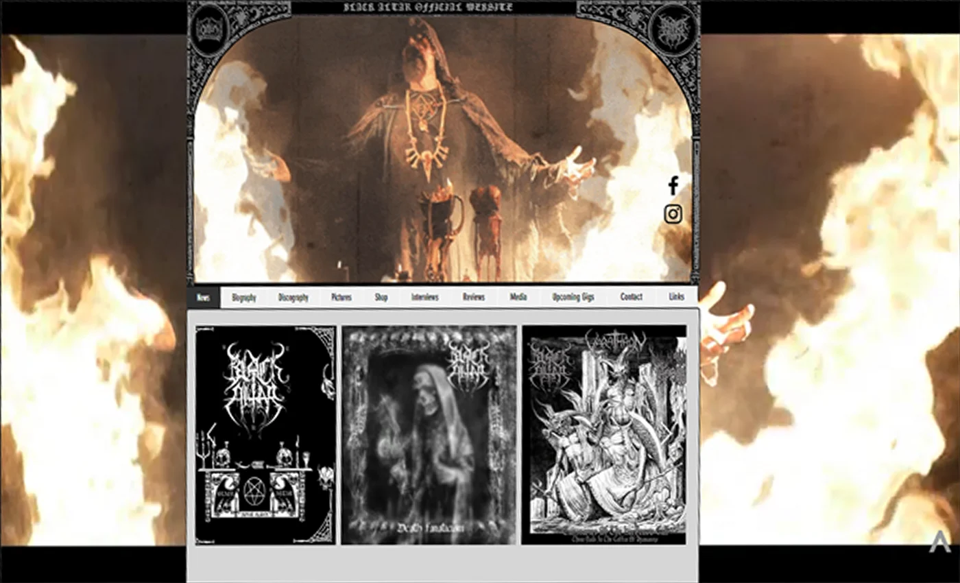 Black Altar — desktop website design