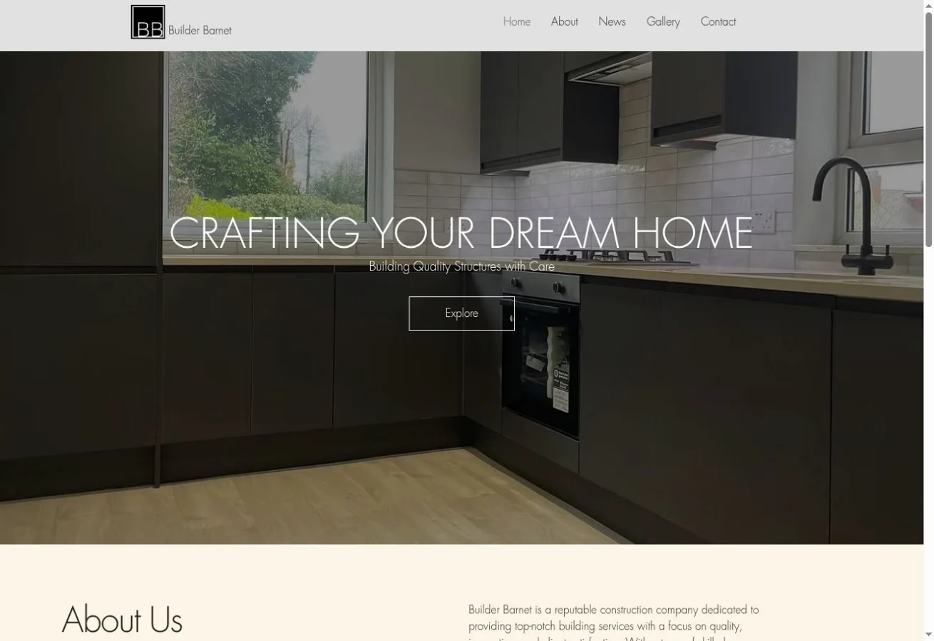 Builder Barnet — desktop website design