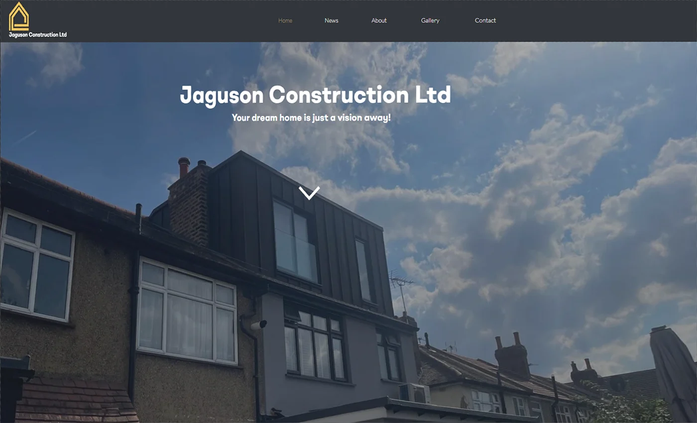 Jaguson Construction Ltd — desktop website design