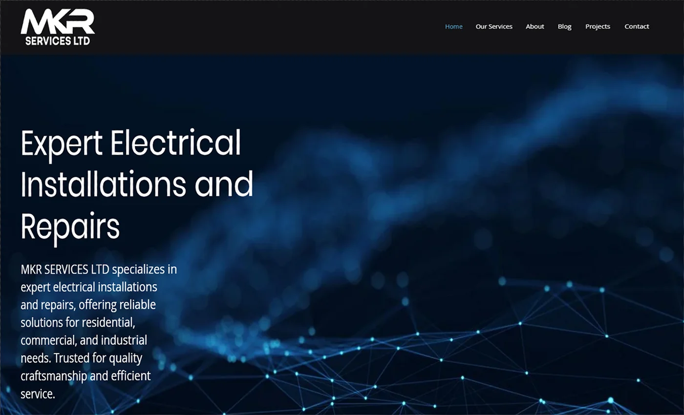 MKR Services Ltd — desktop website design