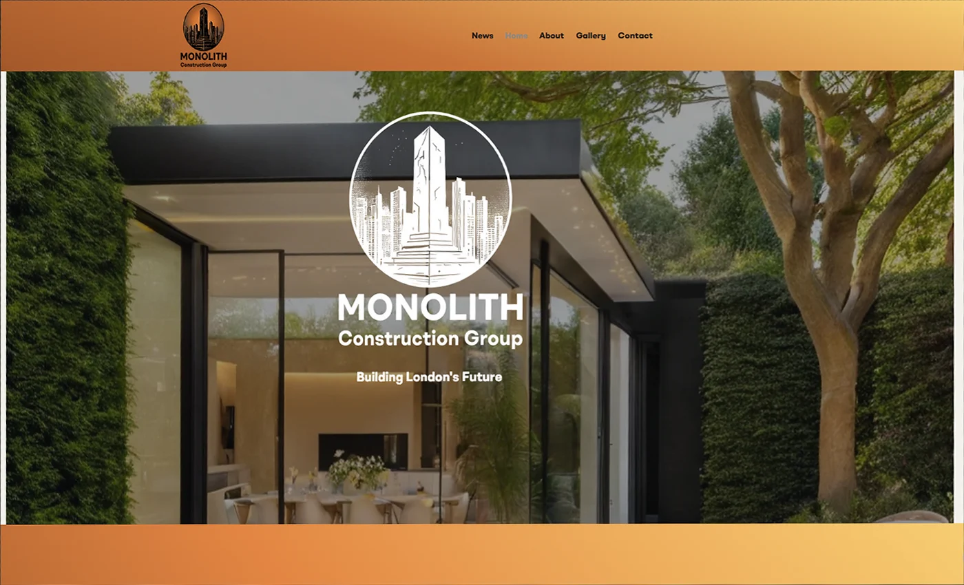 Monolith Construction Group — desktop website design