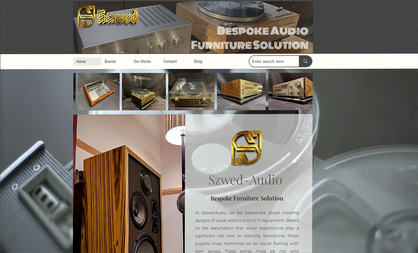 Szwed Audio — desktop website design