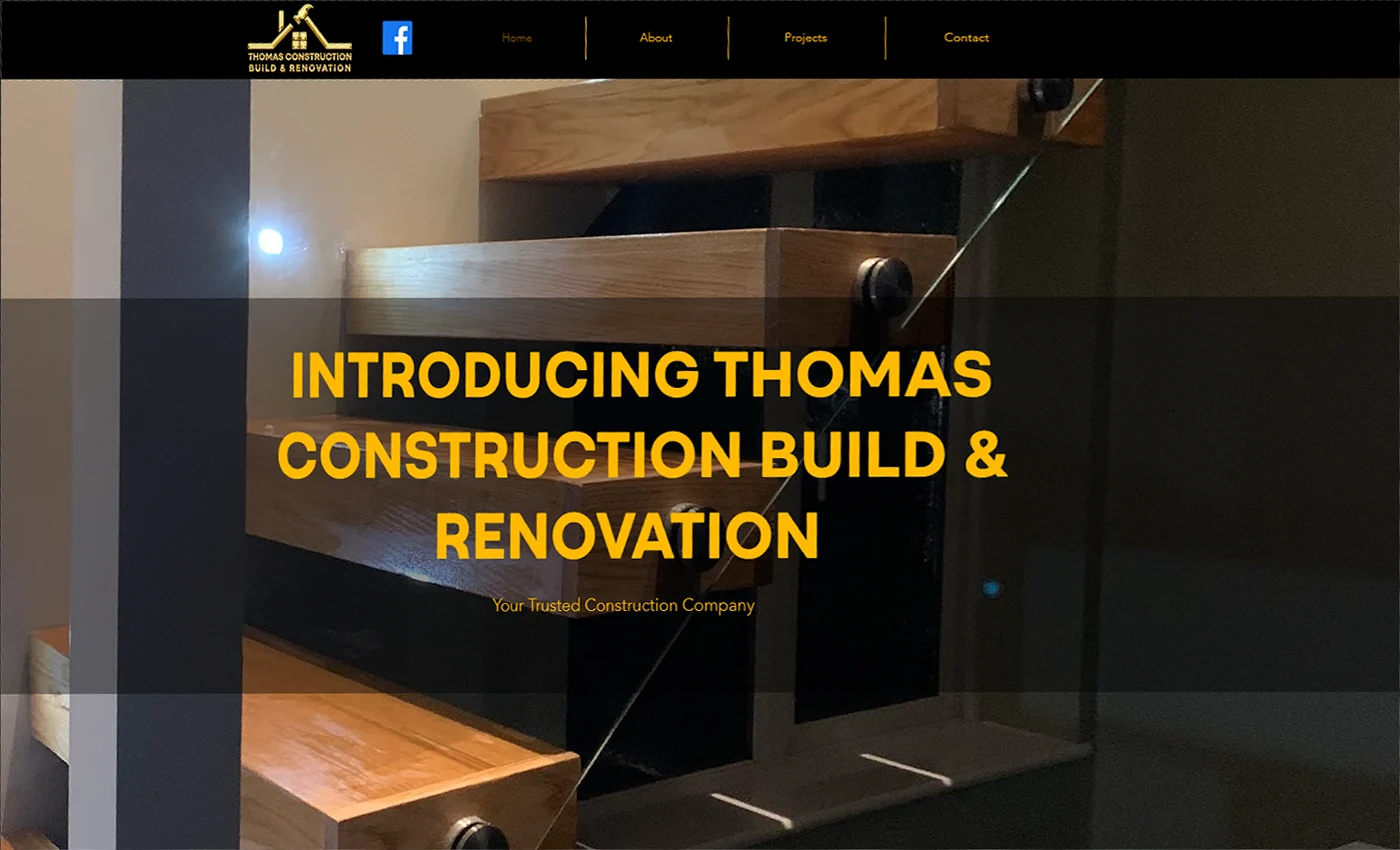 Thomas Construction — desktop website design