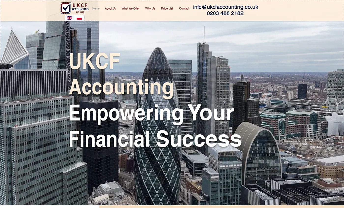 UKCF Accounting — desktop website design