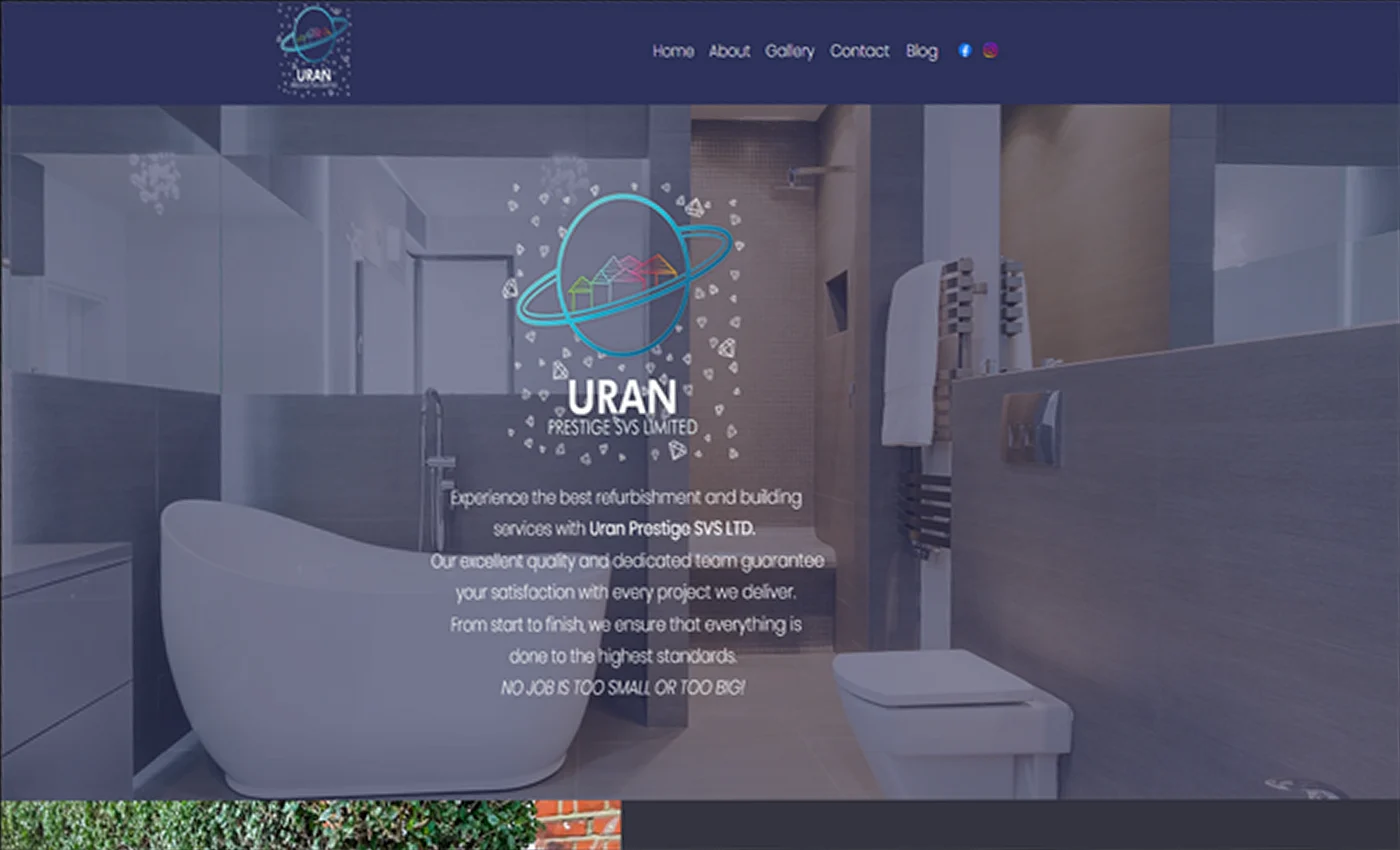 Uran Prestige SVS — desktop website design