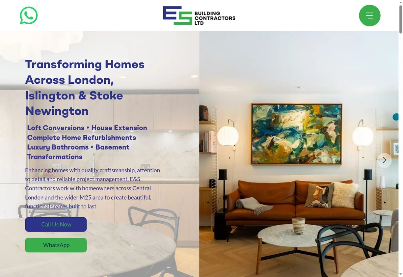 ES Building Contractors — desktop website design