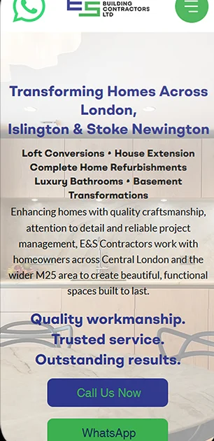 ES Building Contractors — mobile website design