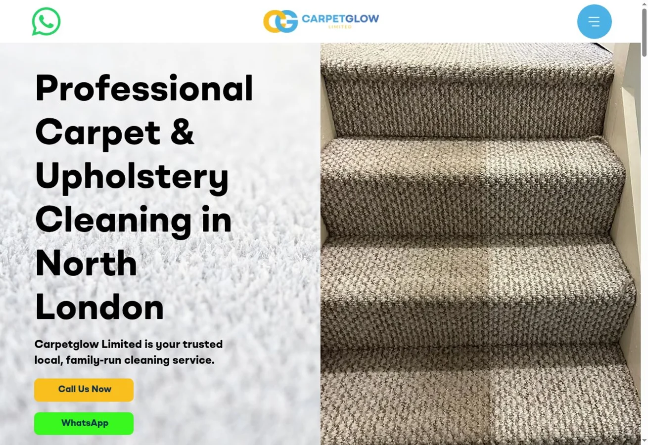 CarpetGLOW — desktop website design